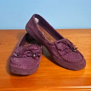 UGG purple leather slip on shoes 7.5 boho Australia